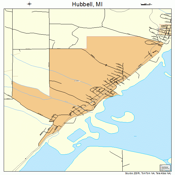 Hubbell, MI street map
