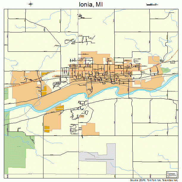 Ionia, MI street map