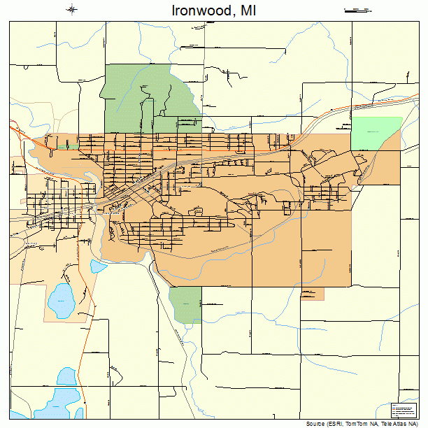 Ironwood, MI street map