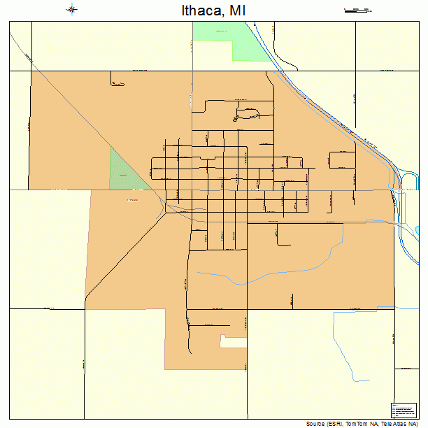 Ithaca, MI street map