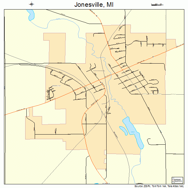 Jonesville, MI street map