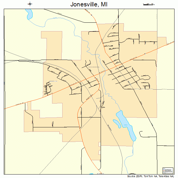 Jonesville Michigan Street Map 2641920