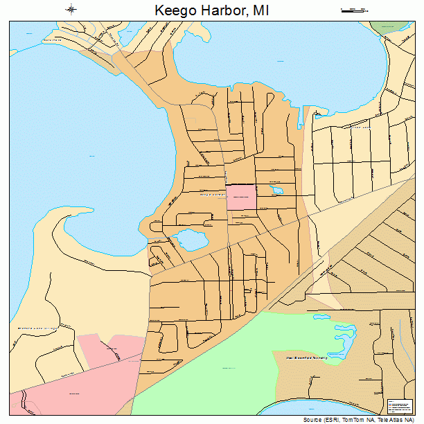 Keego Harbor, MI street map