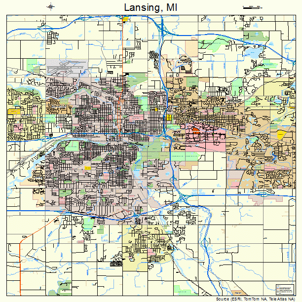 Lansing, MI street map