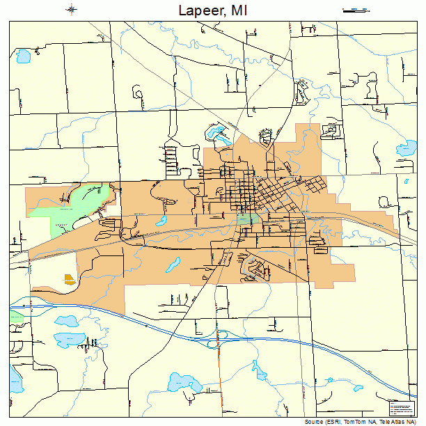 Lapeer, MI street map