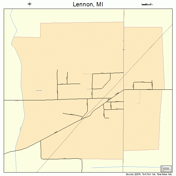 Lennon, MI street map