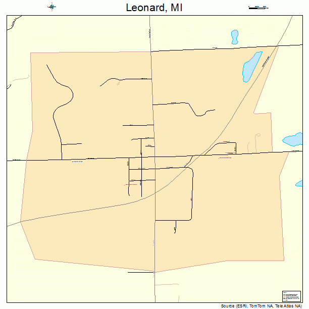 Leonard, MI street map