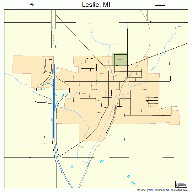 Leslie, MI street map