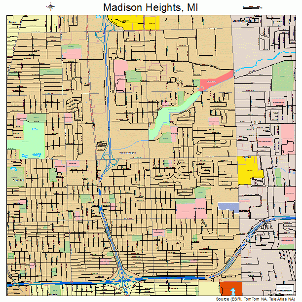 Madison Heights, MI street map