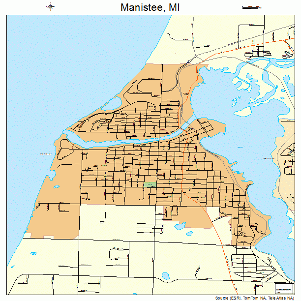 Manistee, MI street map