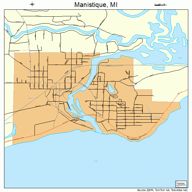 Manistique, MI street map