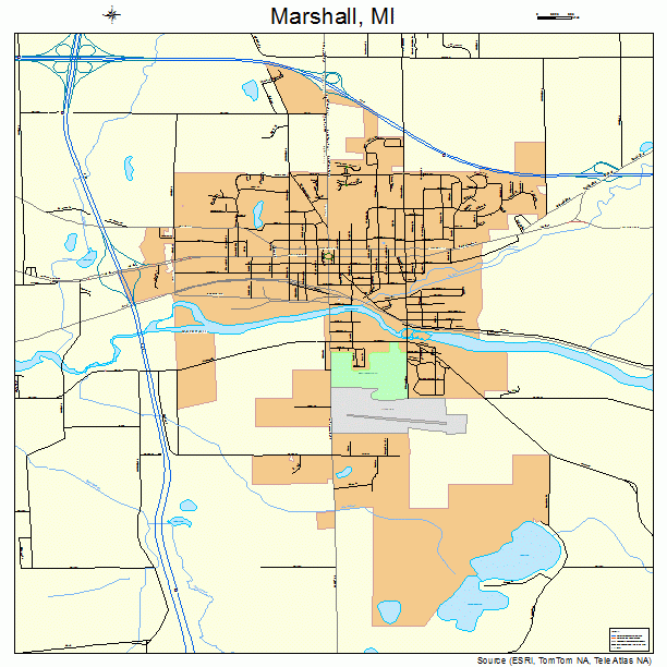 Marshall, MI street map