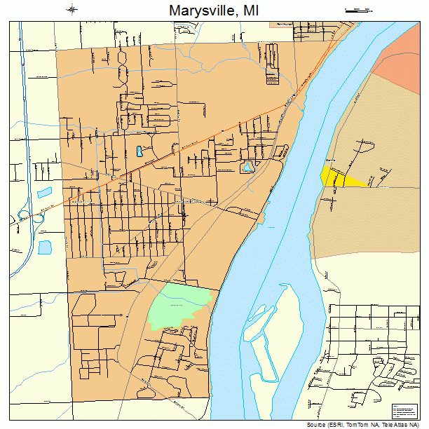 Marysville, MI street map