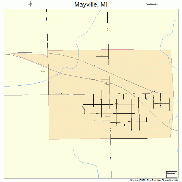 Mayville, MI street map