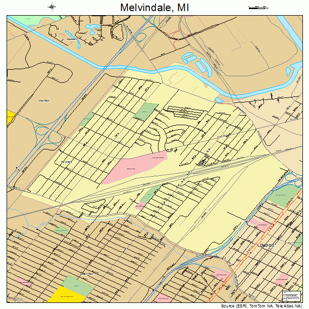 Melvindale, MI street map