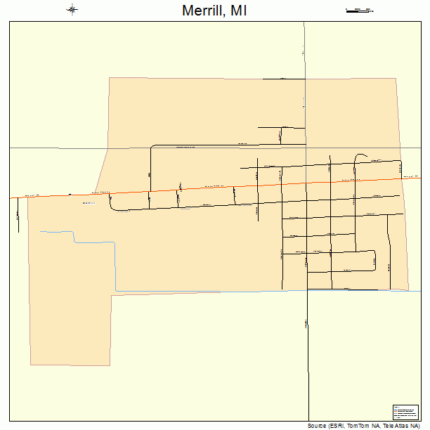 Merrill, MI street map