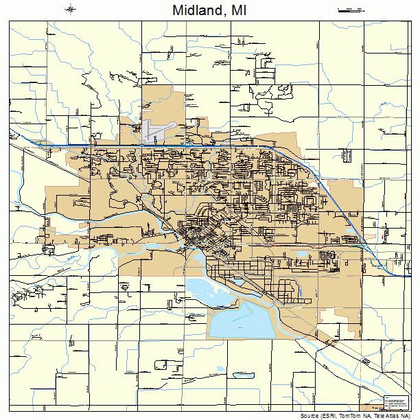 Midland, MI street map