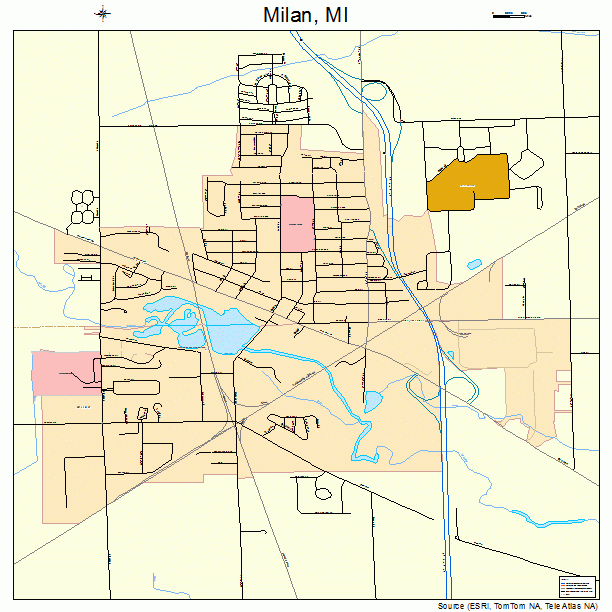 Milan, MI street map