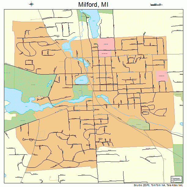 Milford, MI street map