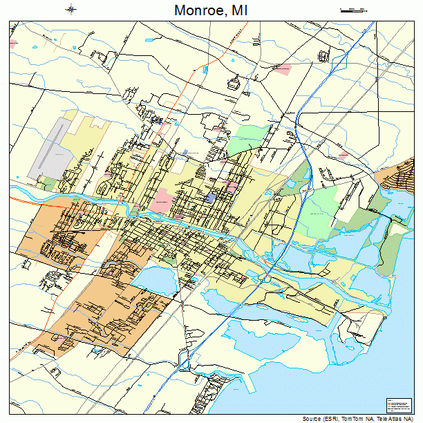 Monroe, MI street map