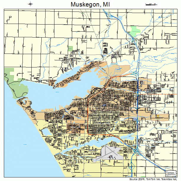 Muskegon, MI street map