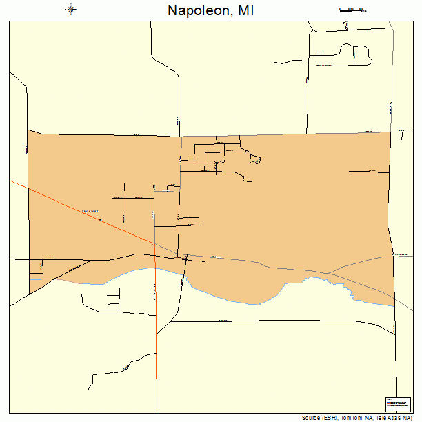 Napoleon, MI street map