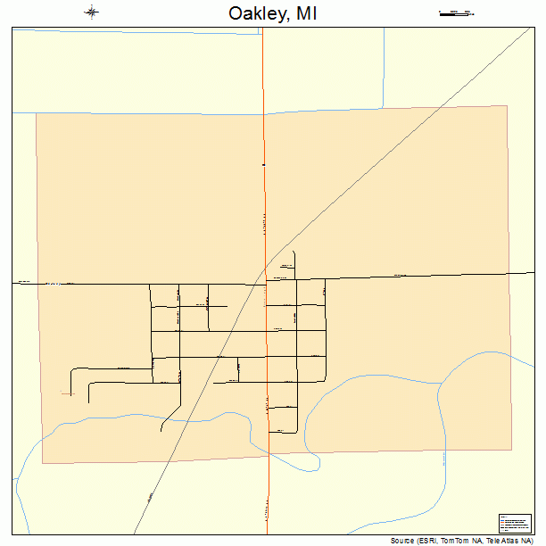 Oakley, MI street map