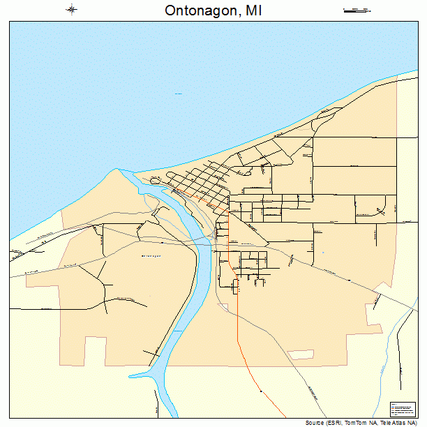 Ontonagon, MI street map