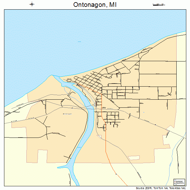 Ontonagon Michigan Street Map 2660860