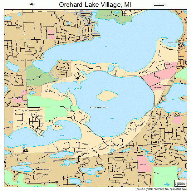Orchard Lake Village, MI street map