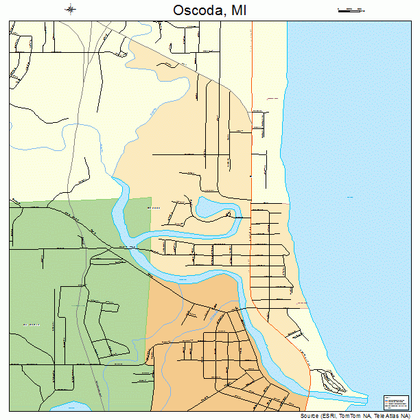 Oscoda, MI street map