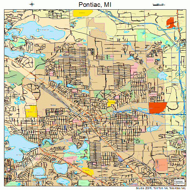 Pontiac, MI street map