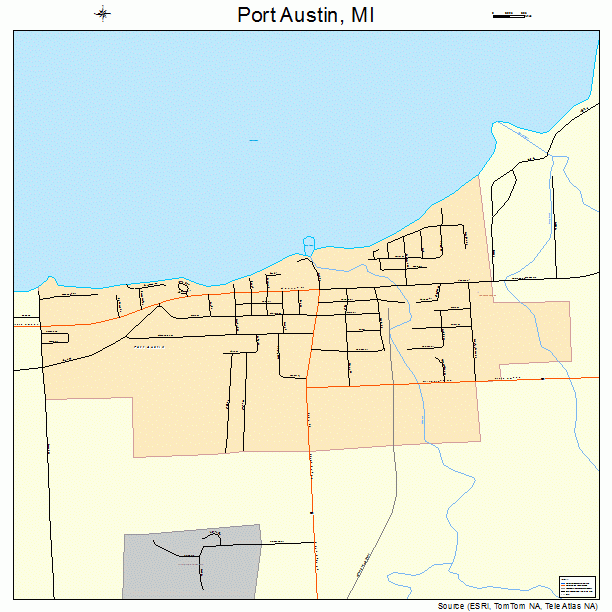 Port Austin, MI street map