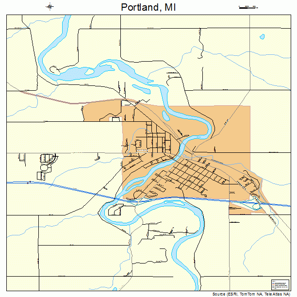 Portland, MI street map