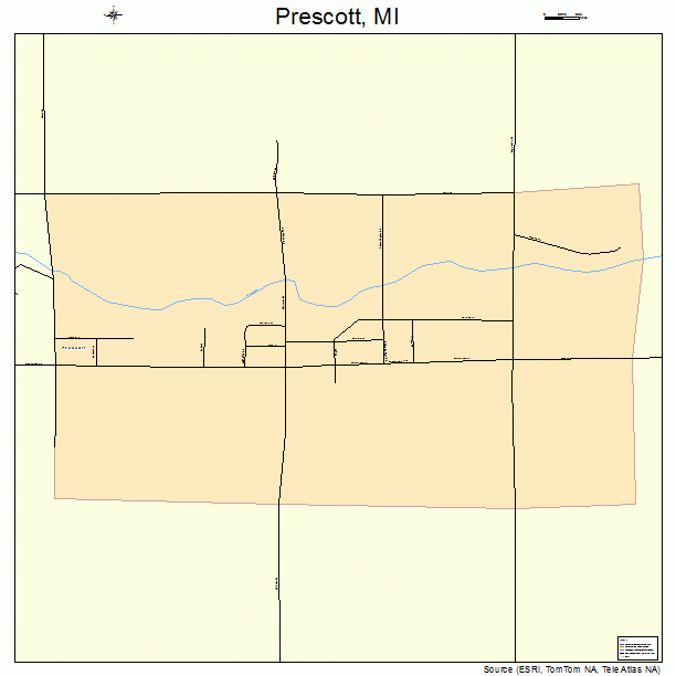 Prescott, MI street map