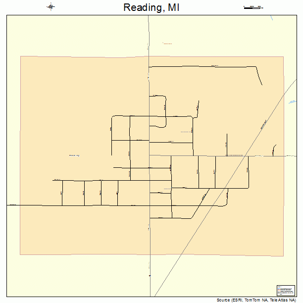 Reading, MI street map