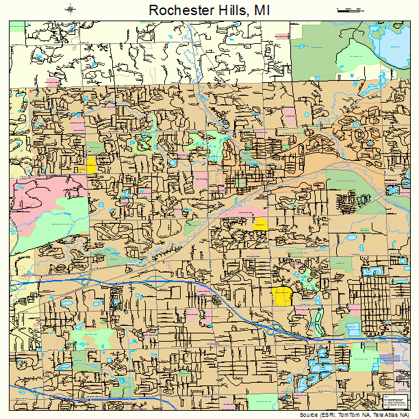 Rochester Hills, MI street map