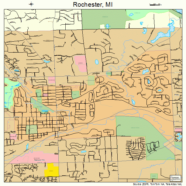 Rochester, MI street map