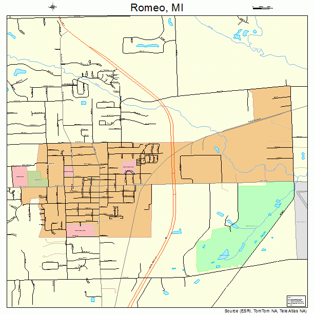 Romeo, MI street map