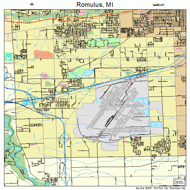 Romulus, MI street map