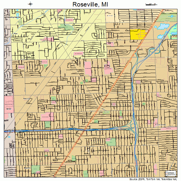 Roseville, MI street map