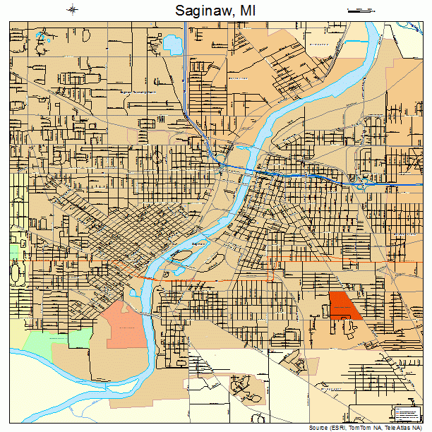 Saginaw, MI street map