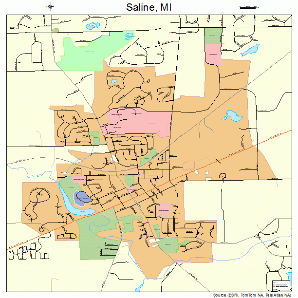 Saline, MI street map