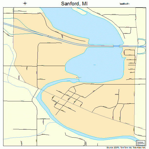 Sanford, MI street map