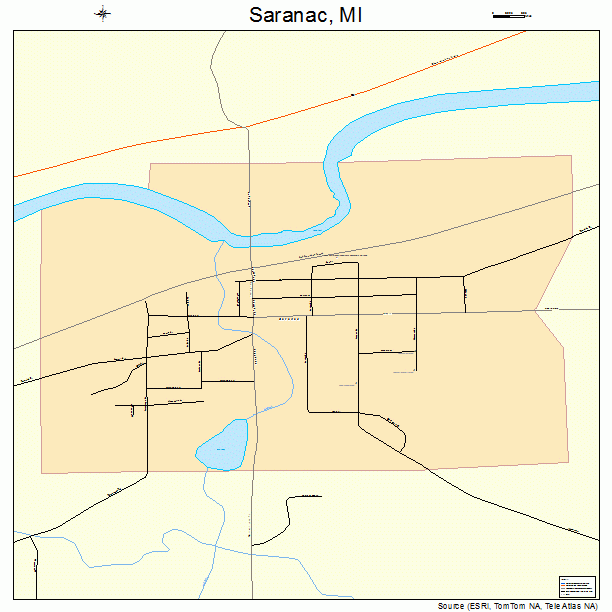 Saranac, MI street map