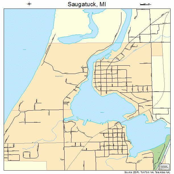 Saugatuck, MI street map