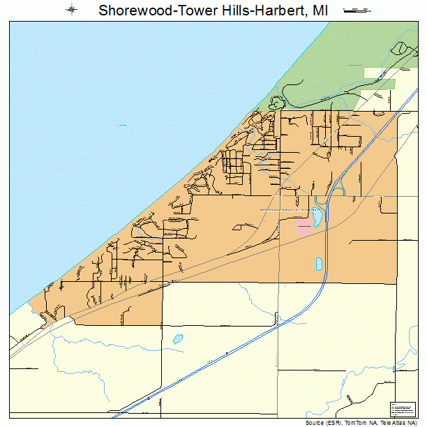 Shorewood-Tower Hills-Harbert, MI street map