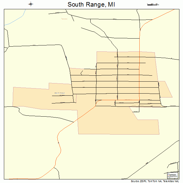 South Range, MI street map