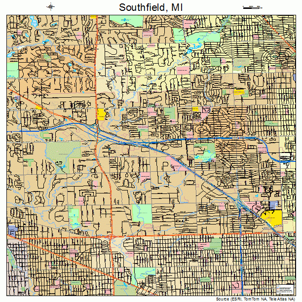 Southfield, MI street map