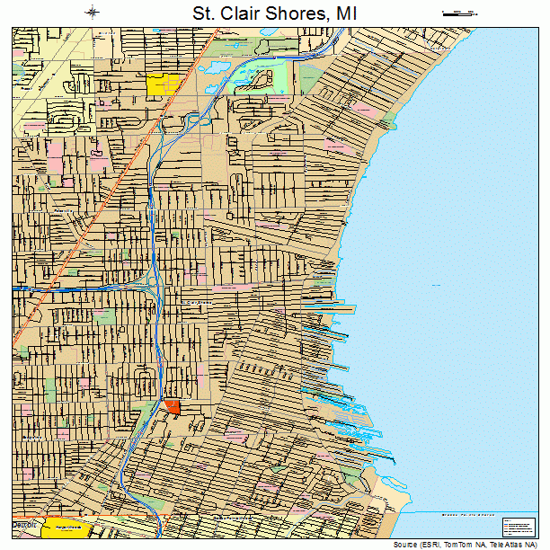 St. Clair Shores, MI street map